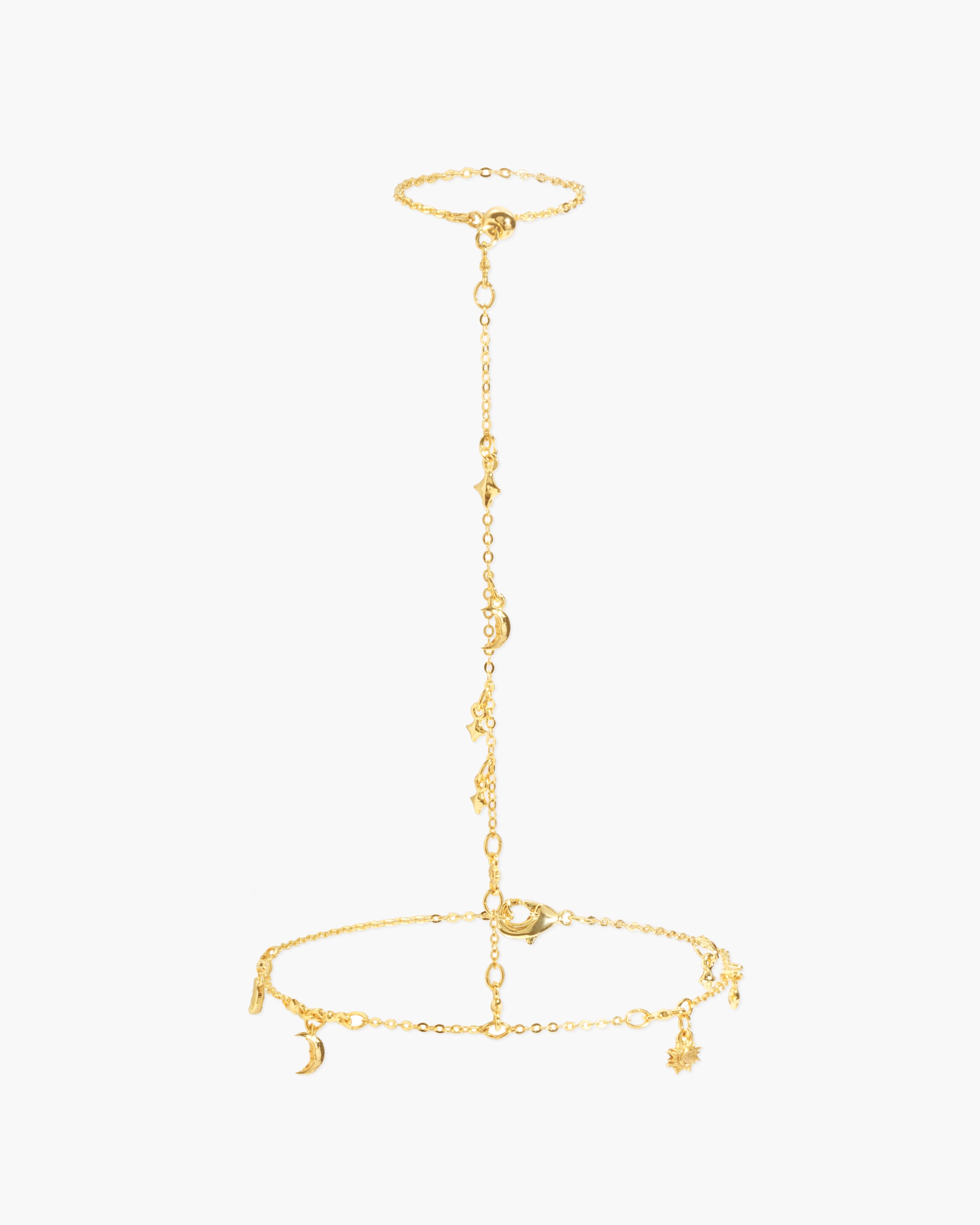Lyra Hand Chain Bracelet in Silver