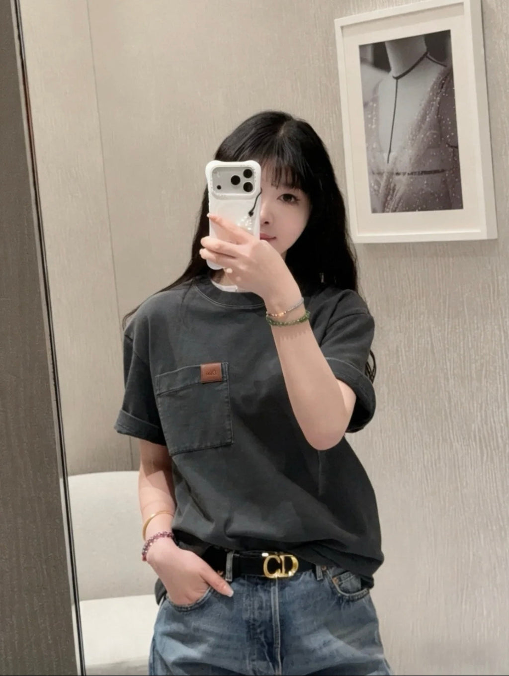 2026 New CD Leather Patch Pocket Short Sleeve (BB795-A10)