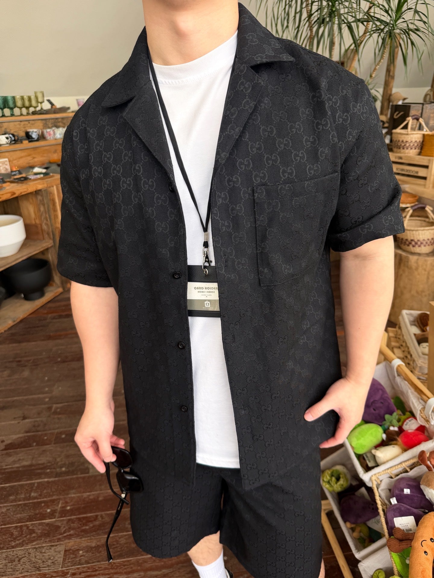 2026 New Arrival GU All-over Jacquard Print Short-sleeved Shirt (AA579-A90)