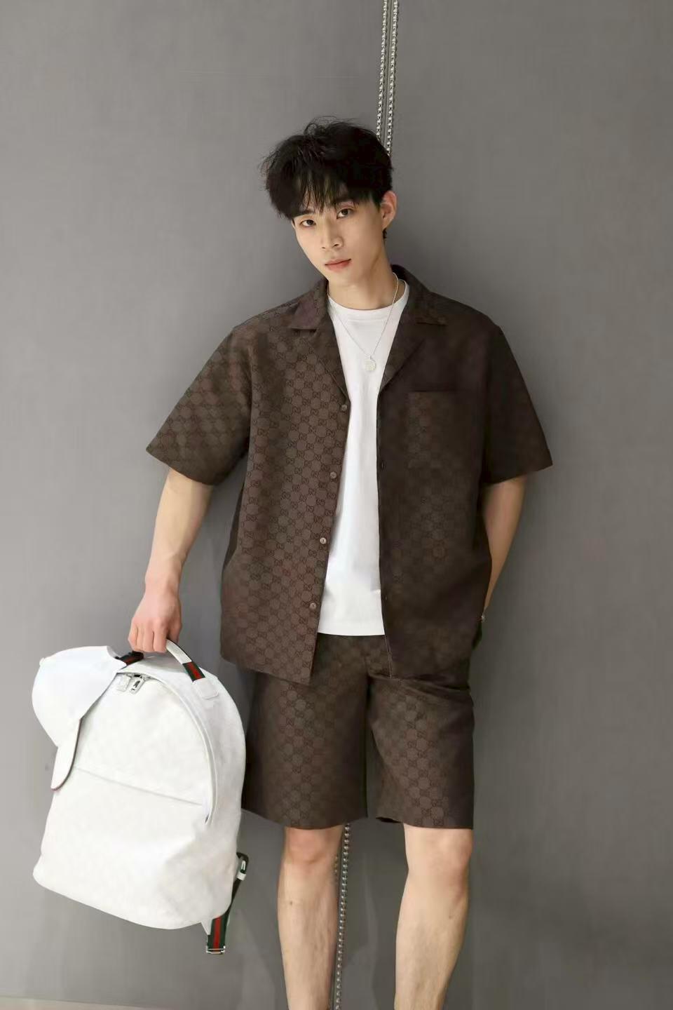 2026 New Arrival GU All-over Jacquard Print Short-sleeved Shirt (AA579-A90)