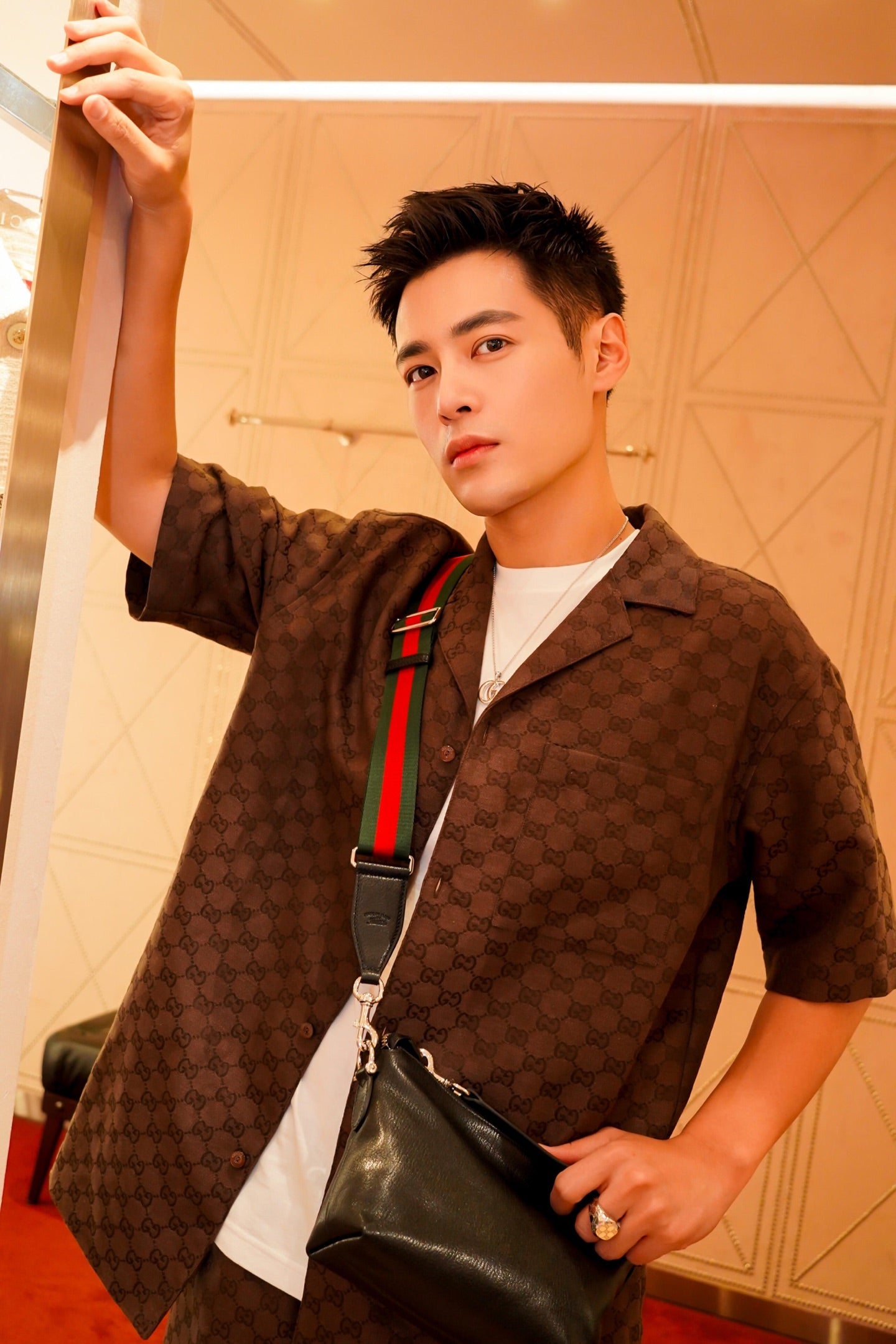2026 New Arrival GU All-over Jacquard Print Short-sleeved Shirt (AA579-A90)